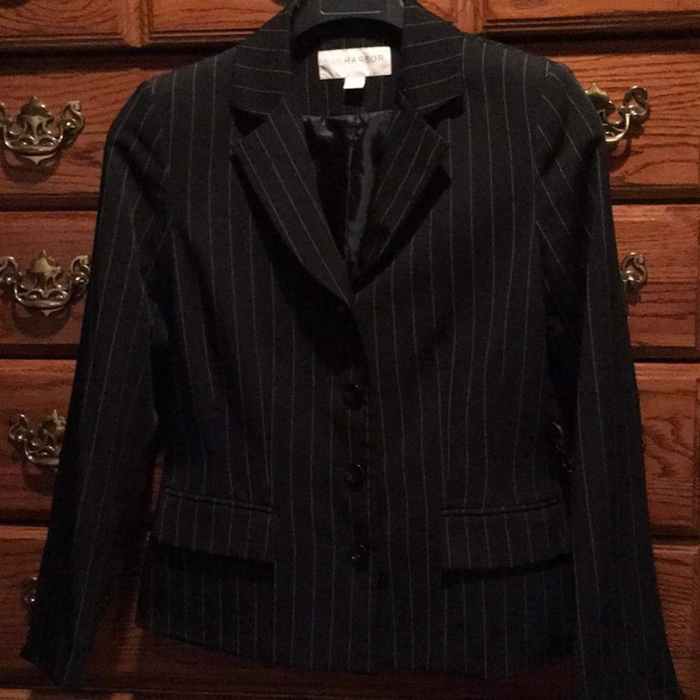 Sag Harbor Black Pinstripe Blazer